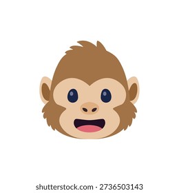 monkey face ape animal cute smiling smile emoji symbol sign icon vector illustration isolated flat	