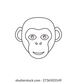 monkey face ape animal cute smiling smile emoji symbol sign icon vector illustration isolated flat	