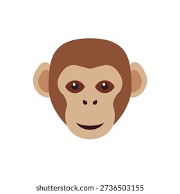 monkey face ape animal cute smiling smile emoji symbol sign icon vector illustration isolated flat	