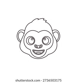 monkey face ape animal cute smiling smile emoji symbol sign icon vector illustration isolated flat	
