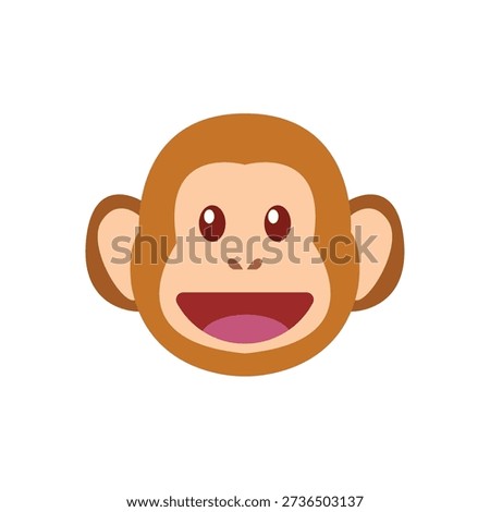 monkey face ape animal cute smiling smile emoji symbol sign icon vector illustration isolated flat	