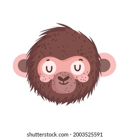 monkey face cartoon isolated icon