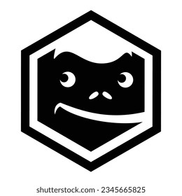 monkey face hexagon logo design template