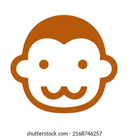 Monkey face icon emoji flat sign isolated on white background