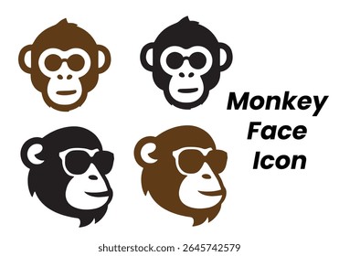 Monkey face icon set, monkey face, icon set, 