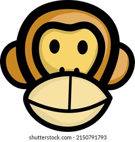 Monkey face illustration, icon, logo, and cartoon vector