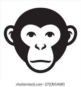 Ein Affe Gesicht Illustration Vektor Silhouette