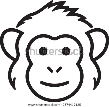 Monkey Face Line Drawing Icon
