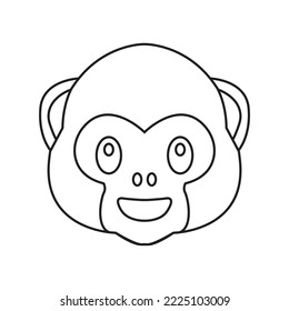 Monkey face line icon vector drawing