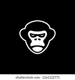 Monkey face logo, chimpanzee vector design, monkey icon vector.