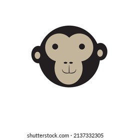 monkey face minimalist illustration or clip art