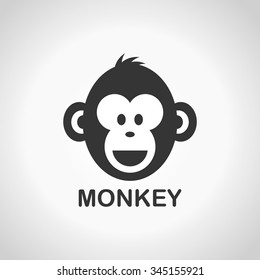 Monkey face, New Year 2016,  logo design