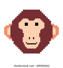 Monkey Face Pixel Art