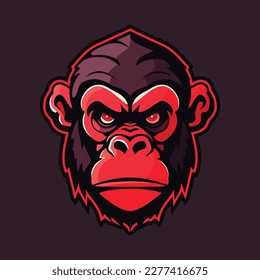 cara de mono con logotipo de seport de color rojo