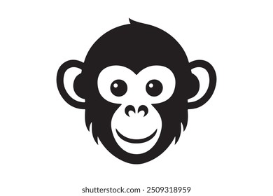 monkey face silhouette vector style art