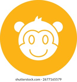 Monkey face single vector icon illustration