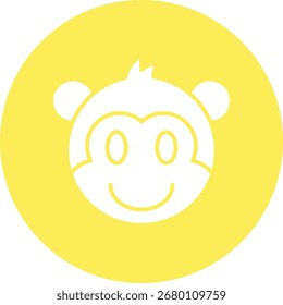 Ilustração de ícone de vetor único de face de macaco