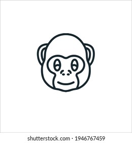 Monkey Face Symbol Logo. Tattoo Design. Vector Illustration.