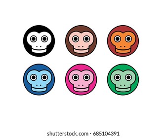 monkey face vector cute and simple