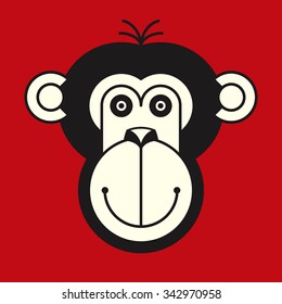 Monkey Face. Monkey vector. Monkey icon. Monkey cartoon illustration. Can be used for logo/logotype, web and print. Vector monkey character.