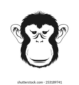 Monkey face. Vector illustration.