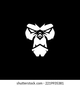 monkey face vector illustration for icon, symbol or logo. monkey flat logo