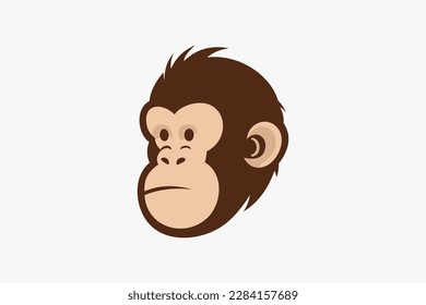 Monkey Face Vector Illustration Logo Template
