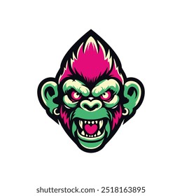 monkey face vector illustration for merch design