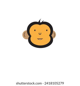 Monkey face vector minimalist or flat logo 