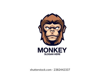 monkey face vector template logo design