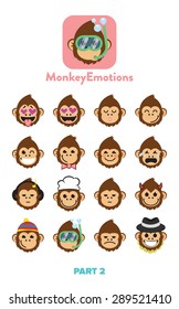 Monkey faces, emoticons