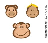 Monkey faces set