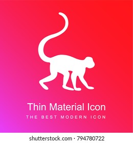 Monkey Facing Right red and pink gradient material white icon minimal design