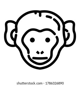 Monkey Flat Icon Isolated On White Background