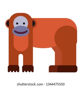 Monkey flat illustration on white