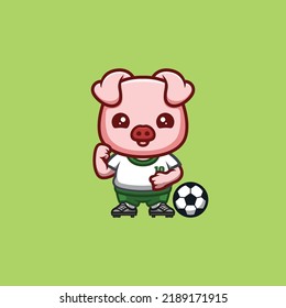 Monkey Football Cute Creative Kawaii Cartoon Mascot Logo