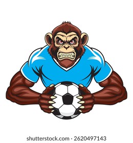 monkey football mascot vector illustration design