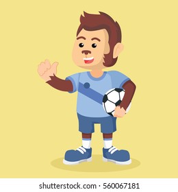 Monkey Football Player Illustration Design