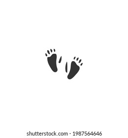 Monkey Footprint Black Silhouette Vector On A White Background