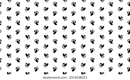 Monkey Footprints Seamless Pattern Background.