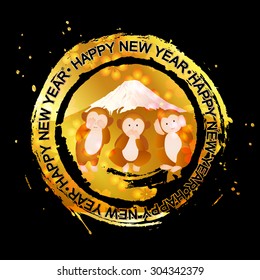 Monkey Fuji New Year's card