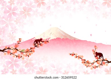 Monkey Fuji New Year's card