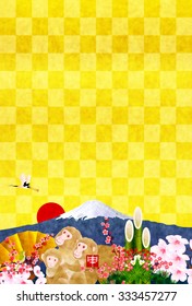 Monkey Fuji New Year's card background