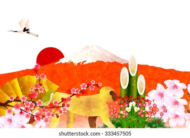 Monkey Fuji New Year's card background