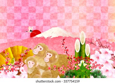 Monkey Fuji New Year's card background