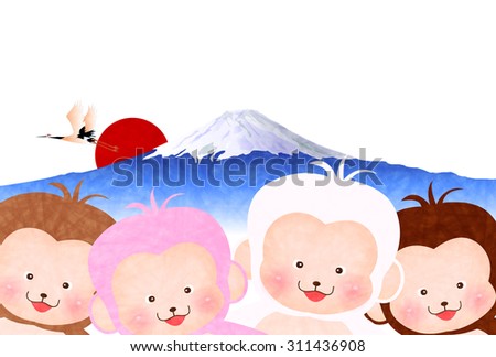 Monkey Fuji New Year's card