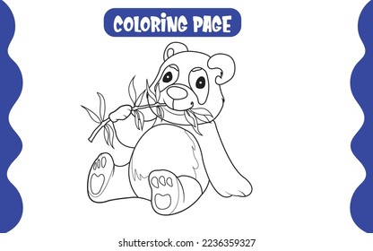 Monkey Fun Coloring Page Design for Kids Stock Vector Style illustration Animal Coloring Page.