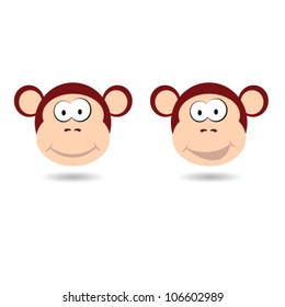 monkey funny face vector illustration