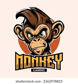 monkey gamers mascot logo esport template vector