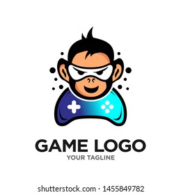 Monkey Games Logo Stock Vector